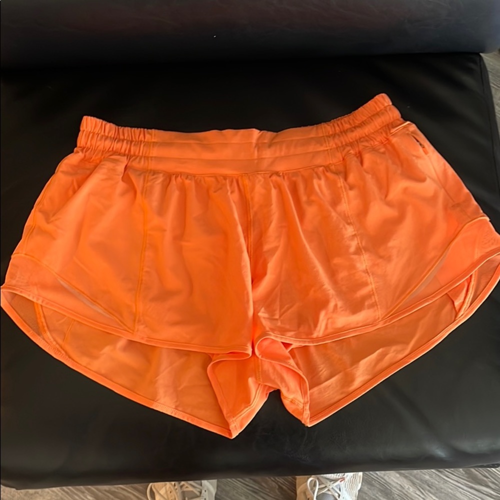 Neon Orange Lululemon 2.5 Shorts